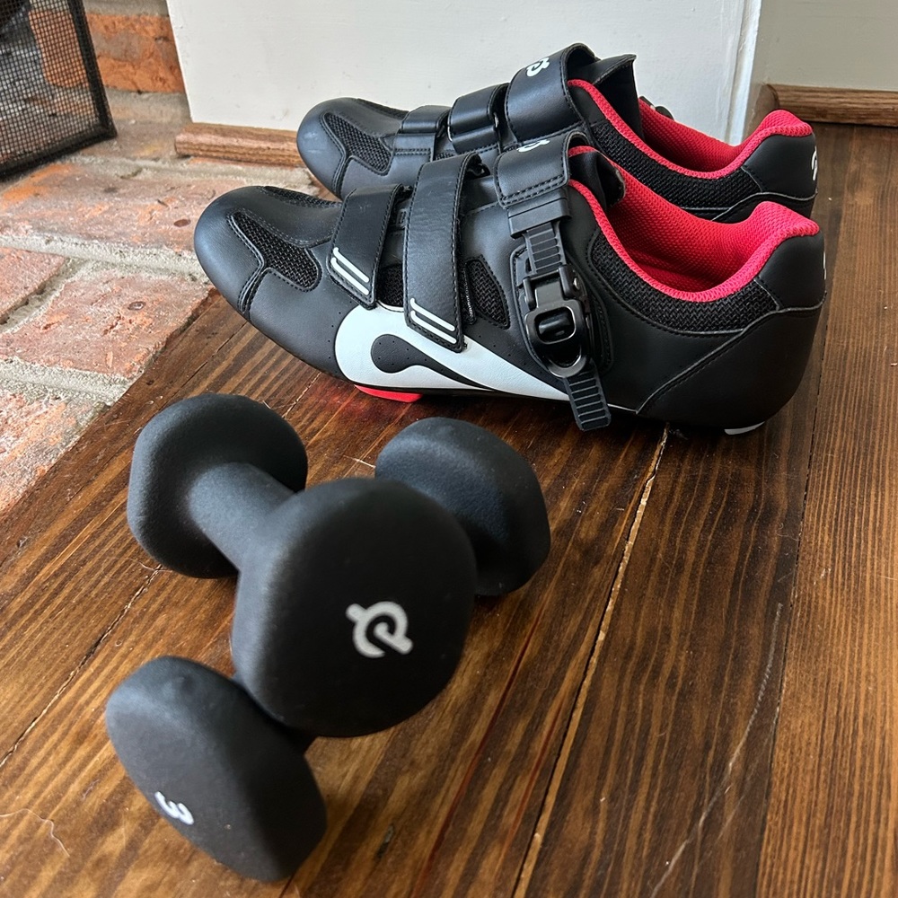 Peloton Shoes (43) and 3lb weights